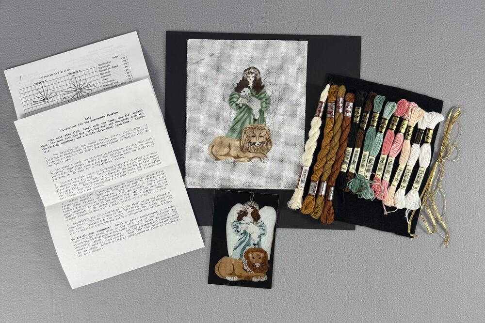 "Peaceable Kingdom" Stitchin Stuff Joan Thomasson Needlepoint Angel Ornament Kit